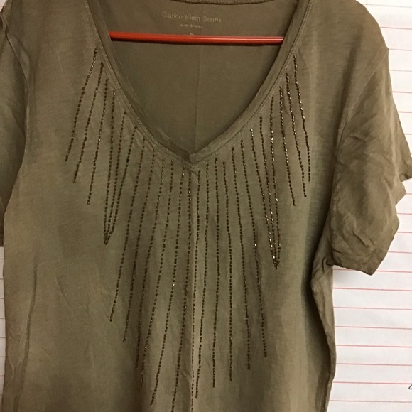 Calvin Klein Tops - CALVIN KLEIN  women's short sleeve top sz XL  brown-ish
